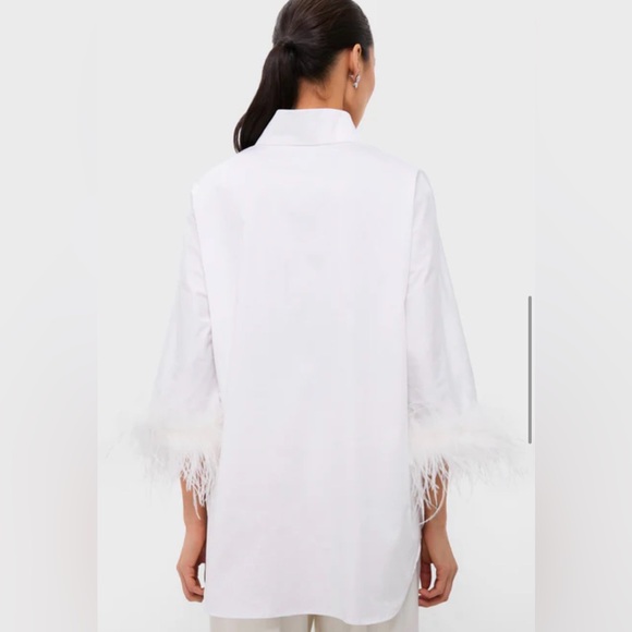 TUCKERNUCK White Feather Willow Blouse Women's size Medium - Picture 4 of 11